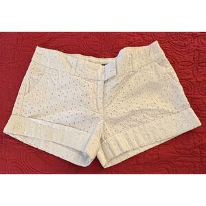 Eyelet Low-Rise Shorts Wide Waistband 100% Cotton Small